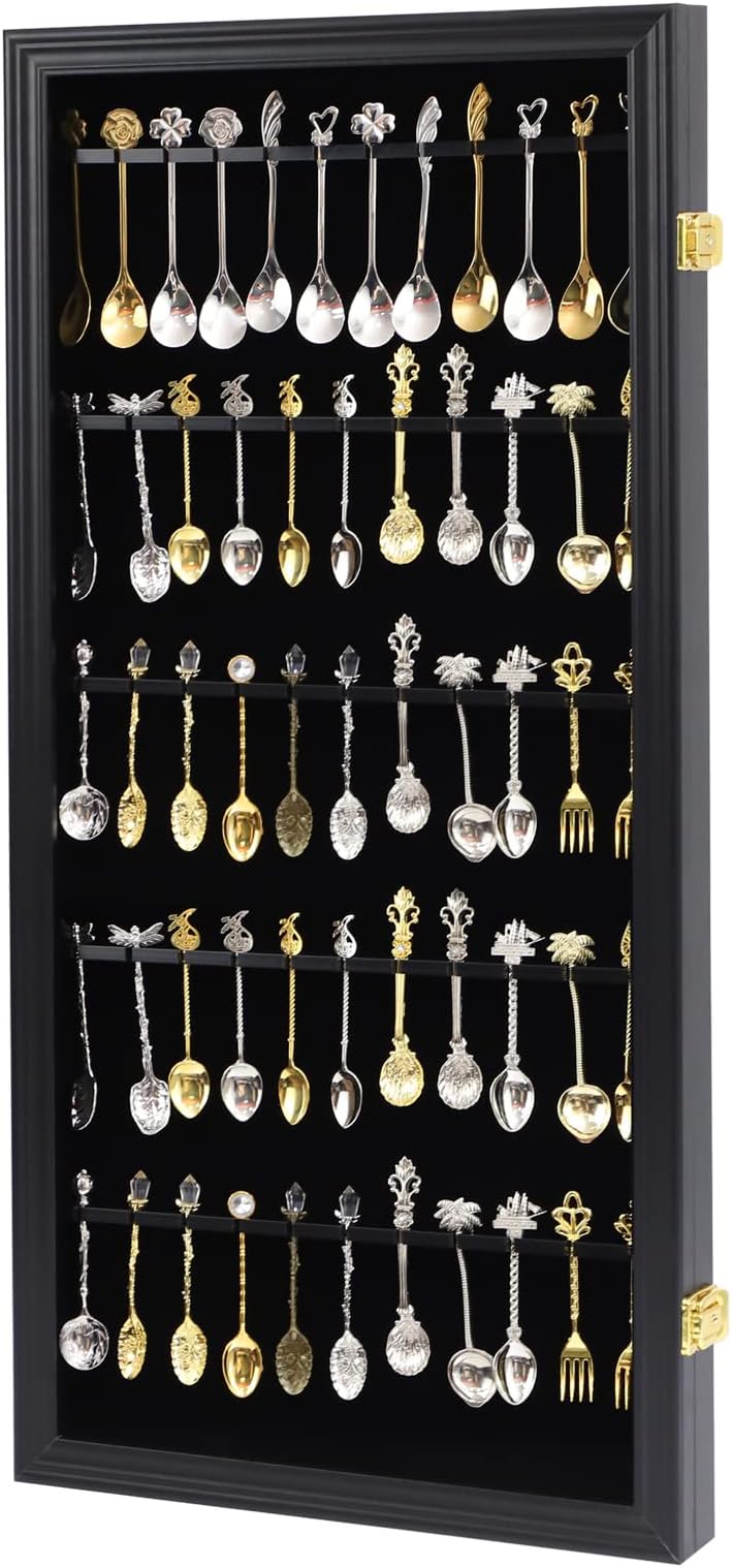 60 Souvenir Tea Spoon Display Case(Black)