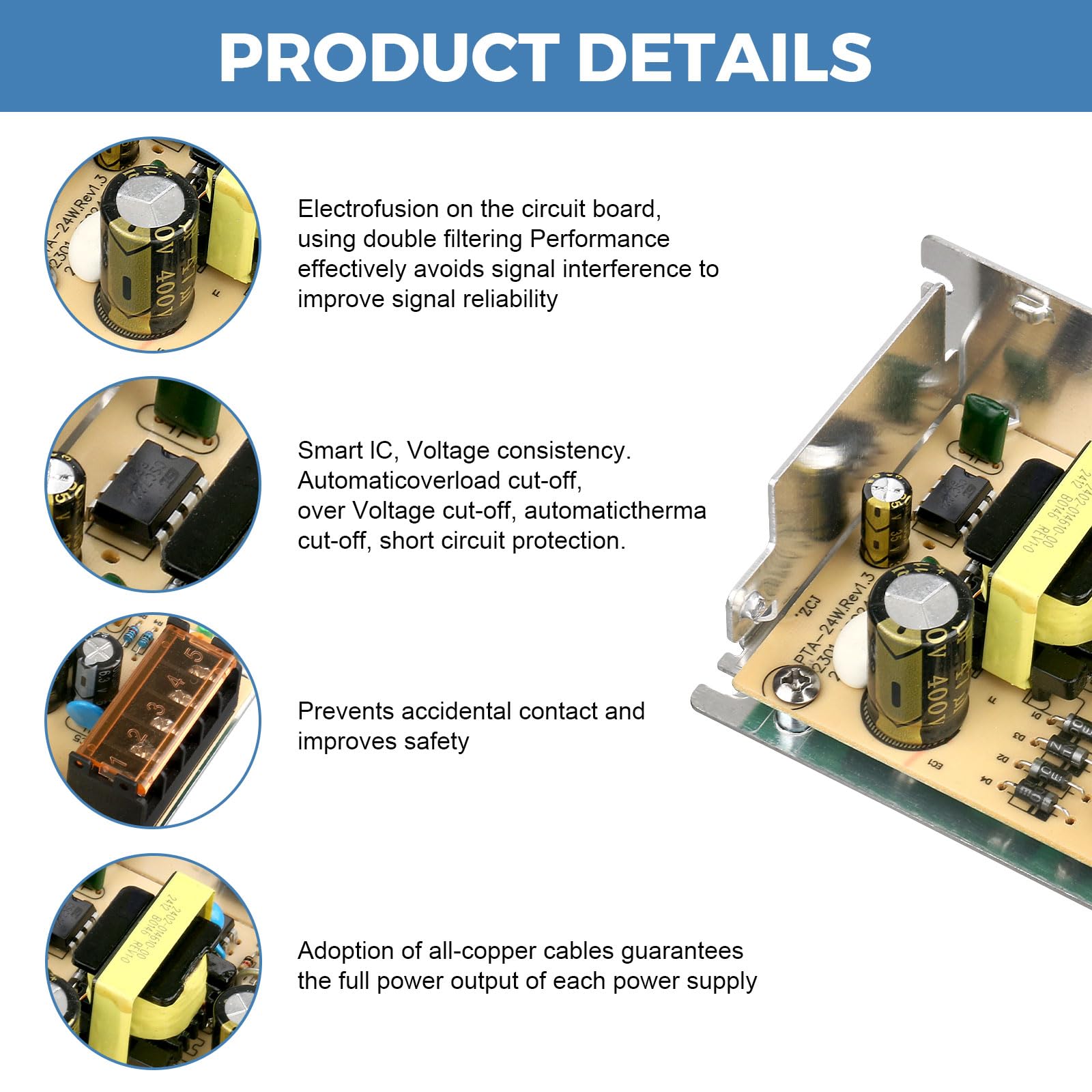Fuente de alimentación de 5 V 5 A CC 100-240 V CA a CC 5 voltios, 5 amperios, 25 W, adaptador de corriente universal de conmutación regulada, adaptador CA/CC, transformador, controlador LED para