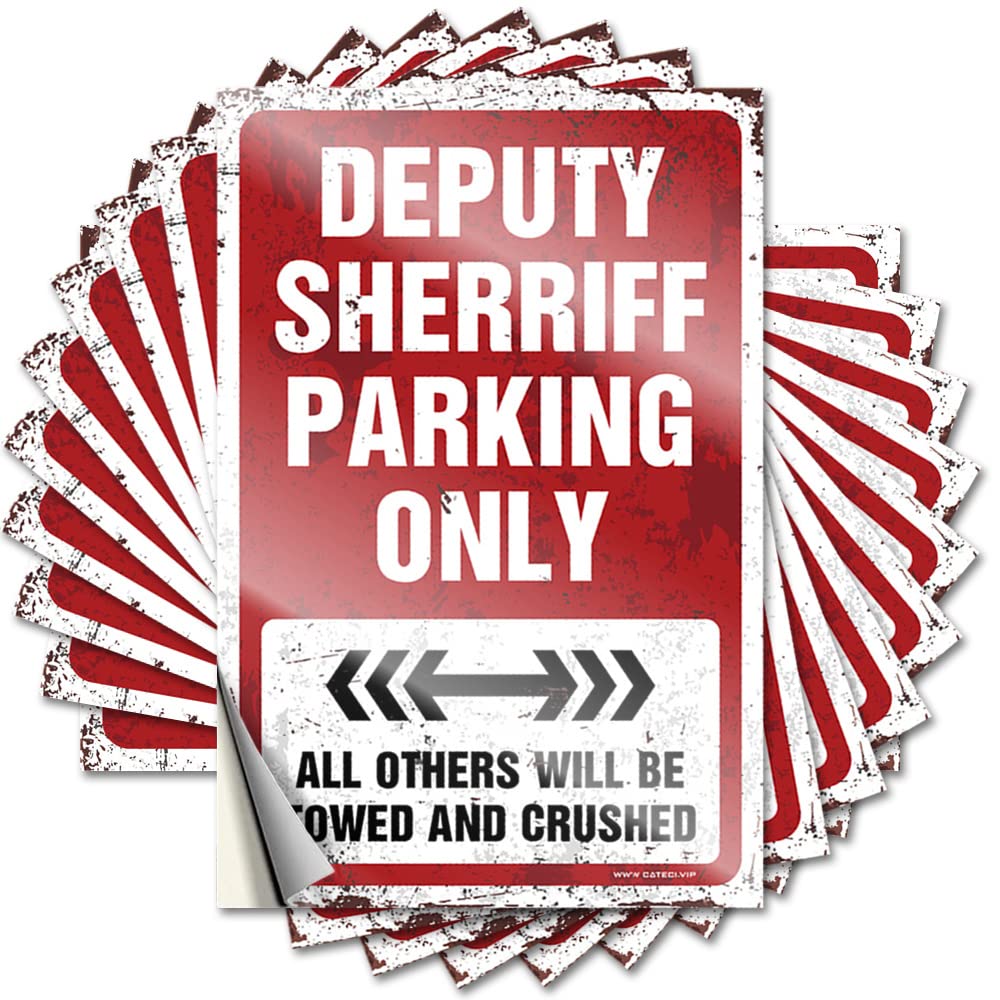Bath Decor Water Sticker | Deputy Sherriff Parking Only Crazy Durable Vinyl Sticker Easy Apply for Stone(6X9CM)