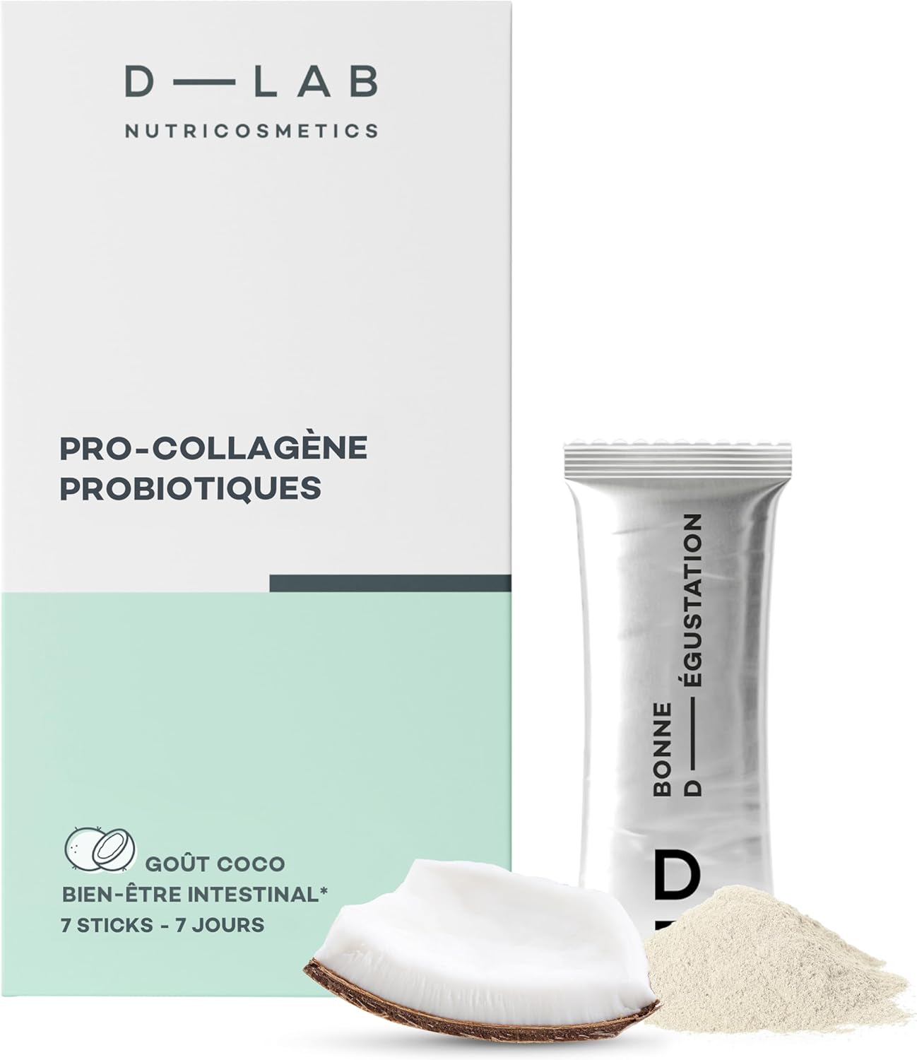 D-LAB Pro-Collagen Probiotics | 7 Day Cure Sticks | Food Supplement Made in France | Probiotics and Prebiotics | Intestinal Microbiota Digestion Comfort Digestive and Transit