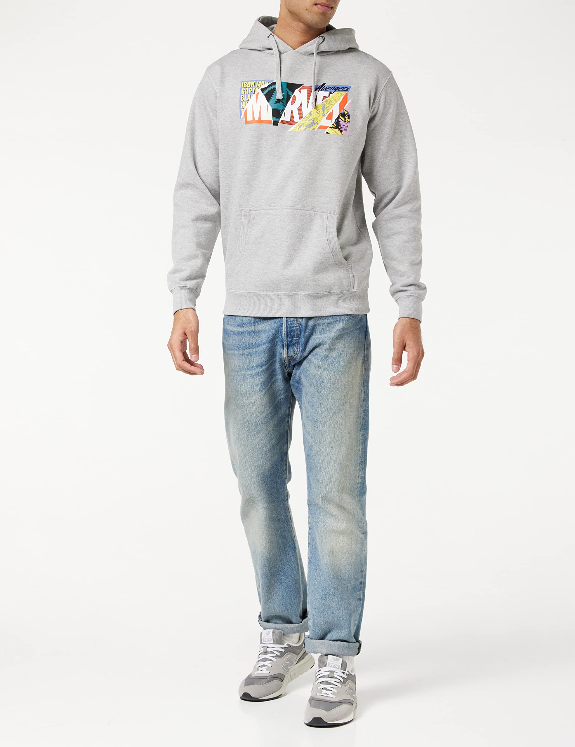 Marvel Men's Scrapbook Logo Hooded Sweatshirt