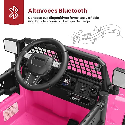 Miniatura 6 de Productos de la mejor elección Camión de juguete para niños de 12 V con control remoto para padres, suspensión de resortes, luces LED, puerto AUX -