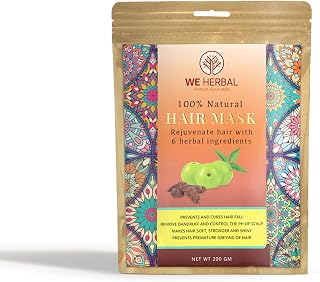 Natural Herbal Hair Mask Powder with Amla & Bhringraj, 200g/ 7 Oz