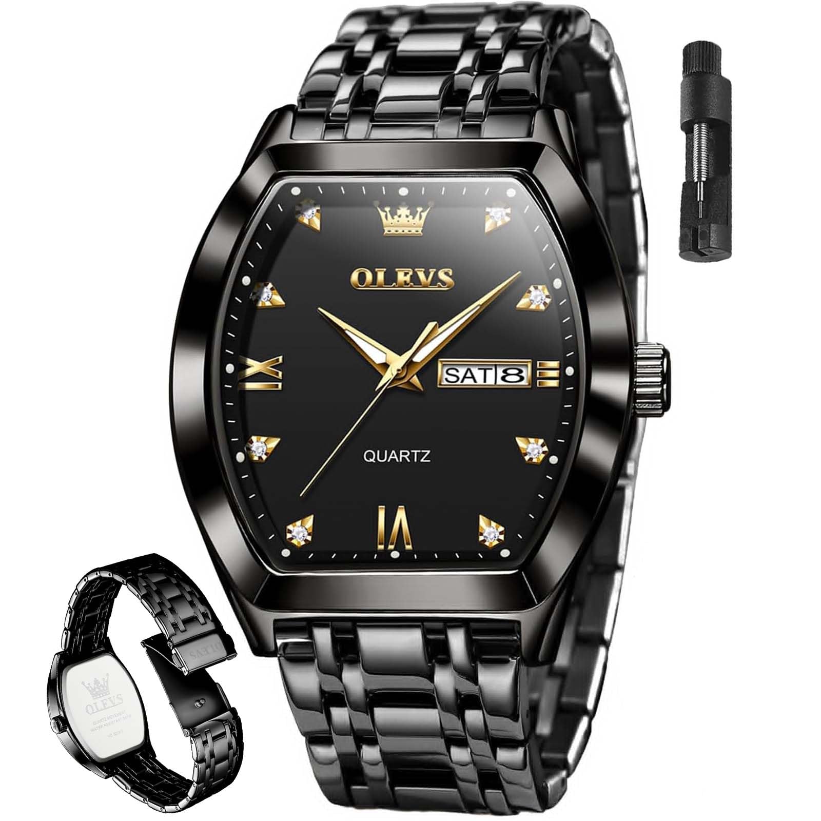 Mens Watches Luxury Business Analog Quartz Watches for Men with Stainless Steel Dress Date Waterproof Luminous Wrist Watches