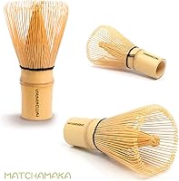 Vista 2 de Batidor de té verde matcha prémium – 100 puntas – MATCHAMAKA tradicional japonés de bambú matcha – té verde, leche matcha, polvo ceremonial matcha