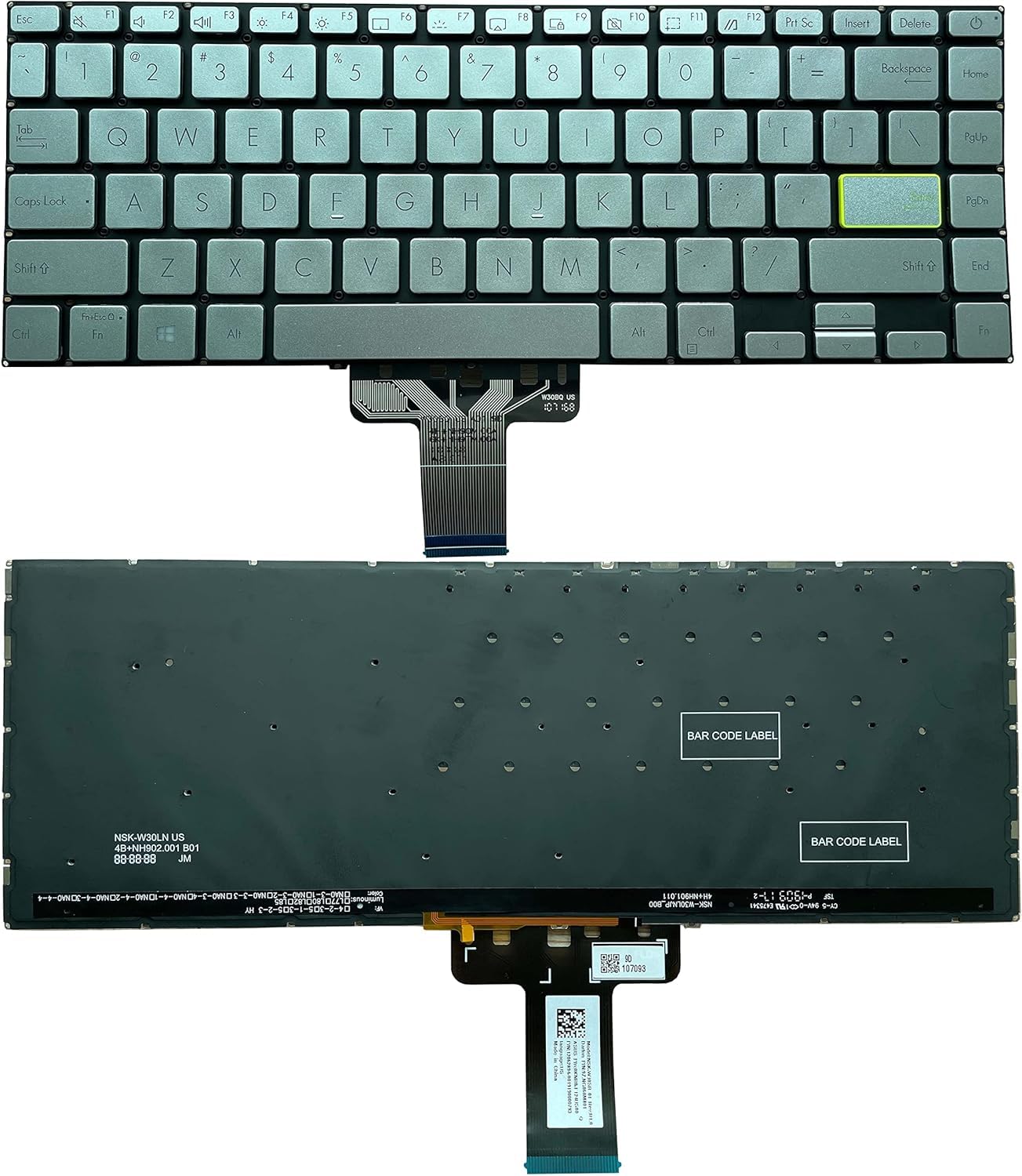 Shiatsu Laptop Keyboard Compatible for ASUS Vivobook S14 S433 X421 M433 S433EA S433EQ S433FL S433FA S433JA V4050F E410M Silver with Backlight US Layout-image-26