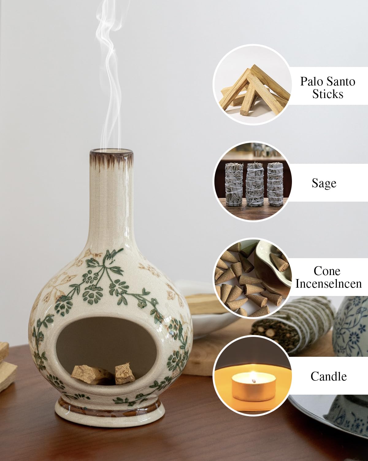 Amazon.com: Handmade Ceramic Incense Holder，Stick & Backflow