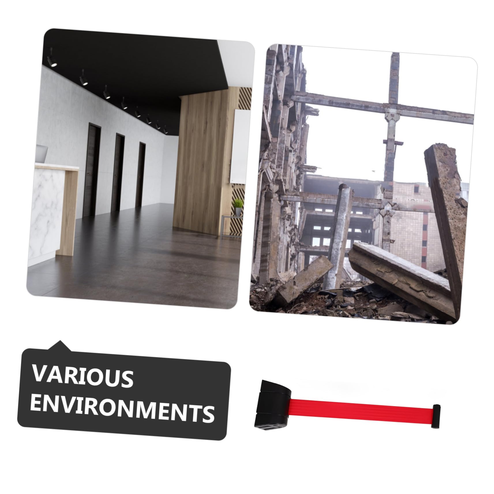 Cinta De Barrera Retráctil para Montaje En Pared: Correa De Seguridad Flexible Y Resistente A Impactos De Color Negro para Control De Multitudes, Gestión De Eventos Y Seguridad En
