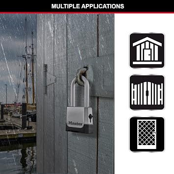 Master Lock Yüksek Güvenlikli Asma Kilit, Çinko, XL Kulp, Dış Mekan, M176EURDLH, Depolama Alanları, Ambarlar, Garajlar, Römorklar için Uygundur