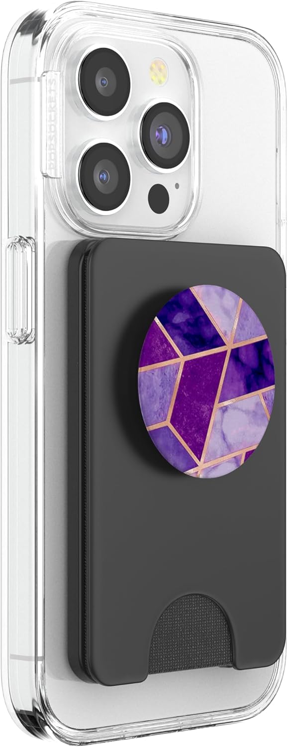 Purple Violet Chic Geometric Design PopSockets PopGrip: Swappable Grip for Phones & Tablets PopSockets PopWallet for MagSafe