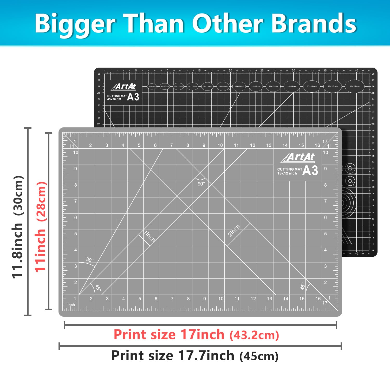 ArtAt Self Healing Cutting Mat - 12"x 18" -5