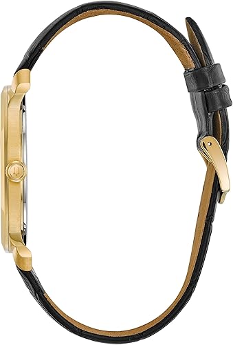 Miniatura 2 de Bulova Mens Classic Quartz Black Leather Strap Watch