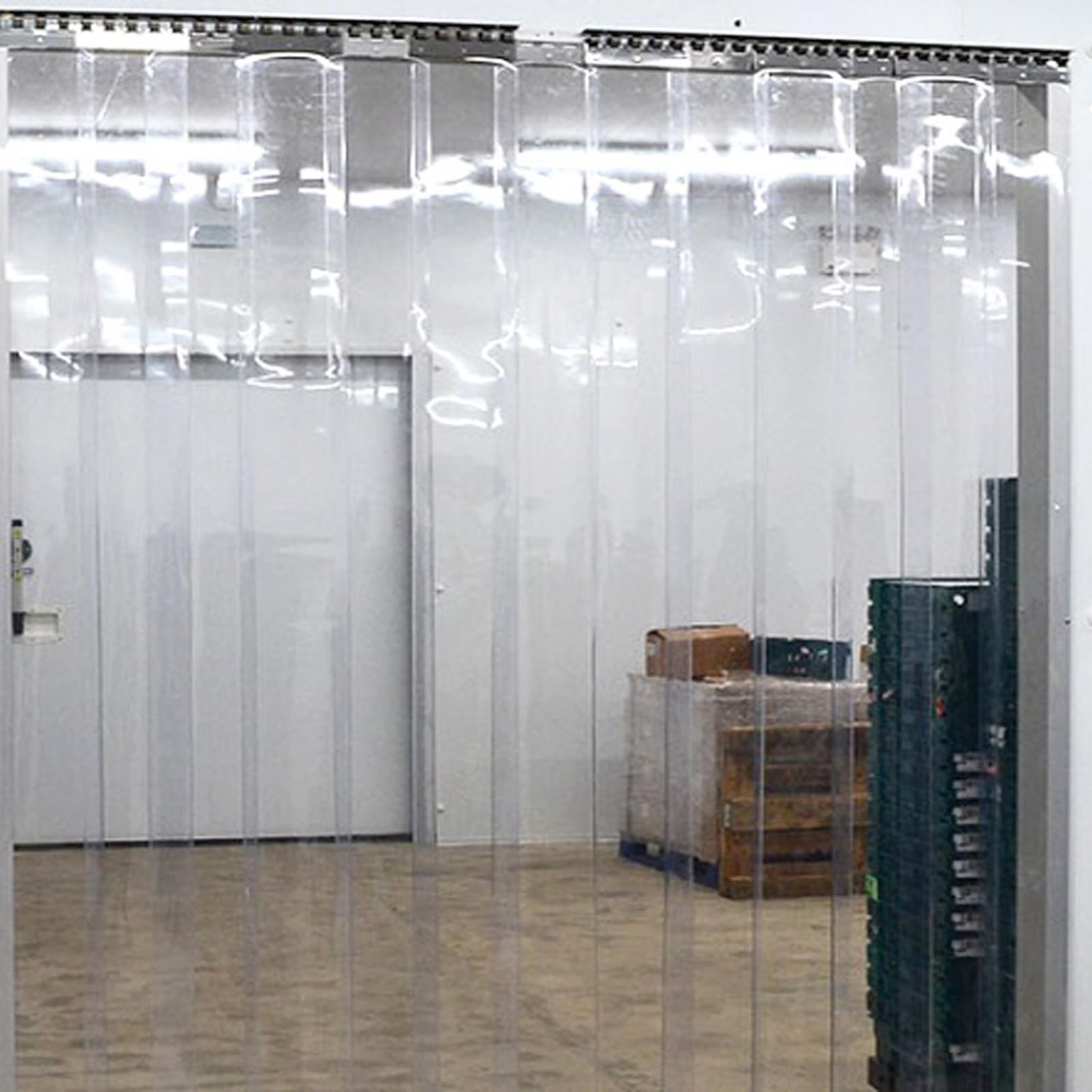 Przezroczysta kurtyna drzwiowa z paskami PCV: Przemysłowa miękka plastikowa kurtyna do ochrony przed pomieszczeniami, wiatroszczelność, łatwa instalacja, idealna do magazynów i