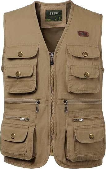 Mens Fishing Waistcoat Multi Pocket Gilet Safari Sleeveless Gillette Jackets Summer Utility Vest Hiking Photography Vests Body Warmers