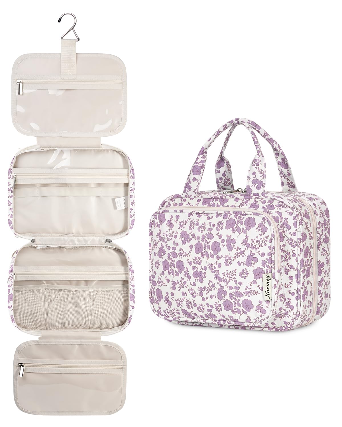 Narwey Bolsa de Aseo Bolsa de Maquillaje de Viaje Organizador de Cosmético Neceser Maquillaje para Mujeres y Niñas (Negro(Mediano)) — view 35