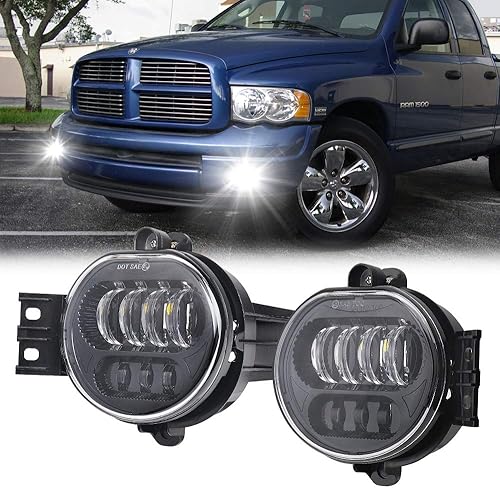 Faros antiniebla LED para Dodge Ram 1500 2002-2008 Ram 25003500 Dodge Durango Pickup Truck nueva versión 2003 2004 2005 2006 2007 2008 2009 negro