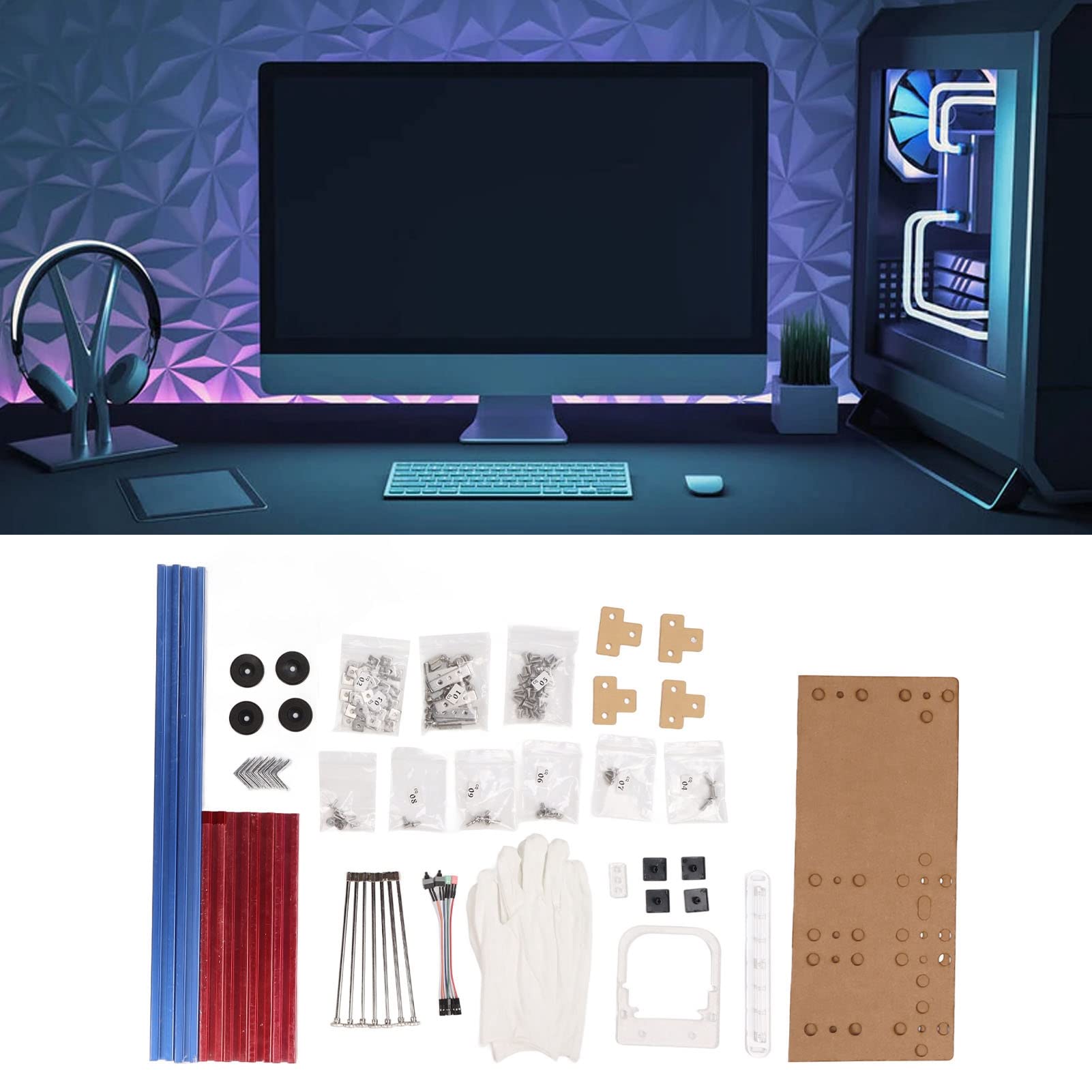 ATX Otwarta Obudowa Komputera, Uchwyt Płyta Główna DIY Dobre Skrzynki Rozpraszające Ciepło Stojak Stojak 4 Gniazdo PCI, Aluminiowa aluminiowa rama PC Bank
