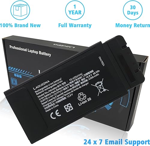 Miniatura 5 de FZ-VZSU1HU - Batería para portátil compatible con Panasonic Toughbook 55 FZ-55 Mk1 FZ-VZSU1 10.8V 68Wh 6 celdas no apta para CF-54