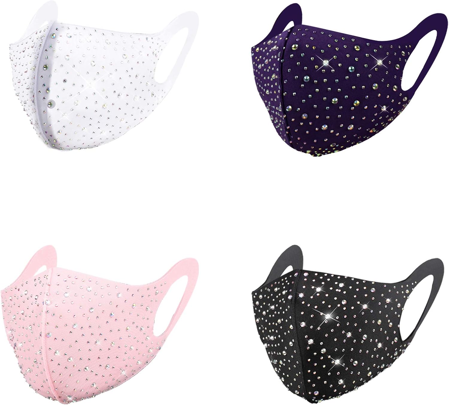 Woplagyreat Sparkly Diamond Glitter Face Mask Rhinestone For Women,Bling Bride Sequin Crystal Pretty Fabric Party Mesh Decorative Party Cover Designer Cotton Reusable Shiny Nightclub Stylish Grey Light Gold
