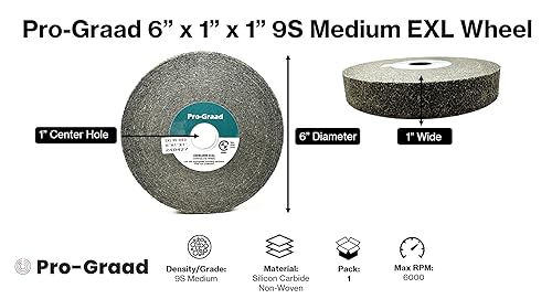 Miniatura 17 de EXL 09549 - Rueda de desbarbado, 6 x 1 pulgada x 1 pulgada fina, carburo de silicio, rueda de desbarbado, acabado y pulido de metal, convoluto, 09549