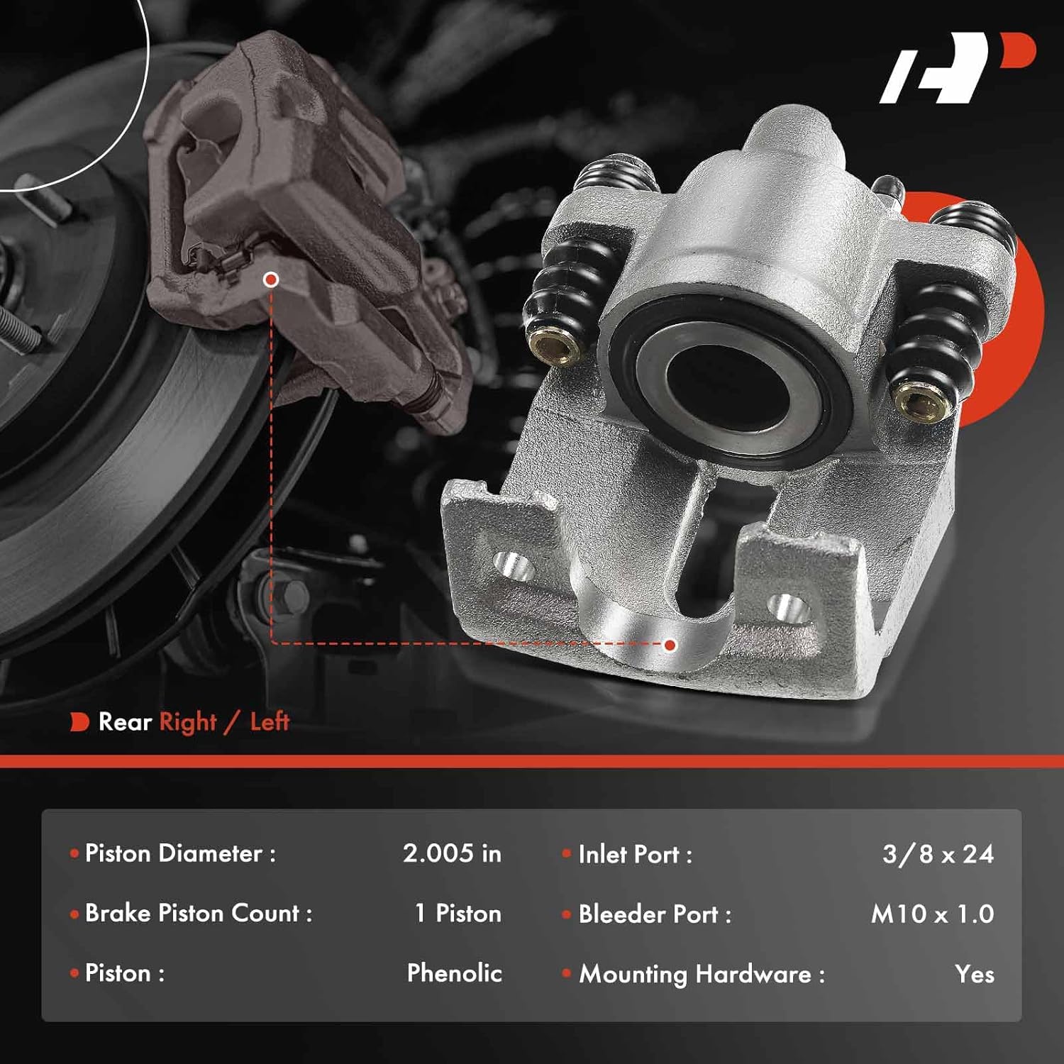 A-Premium Disc Brake Caliper Assembly Without Bracket Compatible with Select Ford and Lincoln Models - For F-150 2004-2011, Lobo 2005-2009, Mark LT 2006-2008 2010-2011 - Rear Left Driver Side