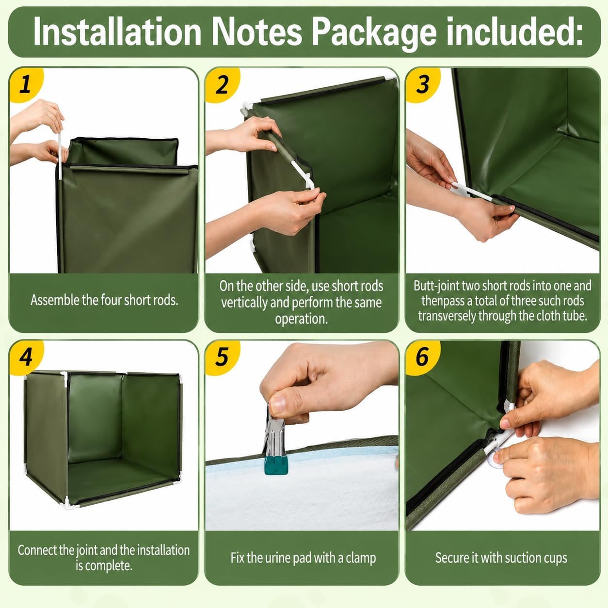 Dog Pee Pad Holder with High Walls,Waterproof Puppy Litter Box,Foldable Indoor Dog Potty,No Spill Pet Toilet for Small/Medium Puppy, Easy Clean,Army Green,L