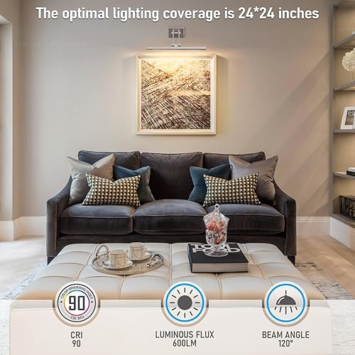 Miniatura 5 de LEONLITE 3CCT - Luz LED para imagen lámparas de arte giratorias regulables de metal completo 1575 pulgadas CRI90 2700K3000K4000K seleccionables