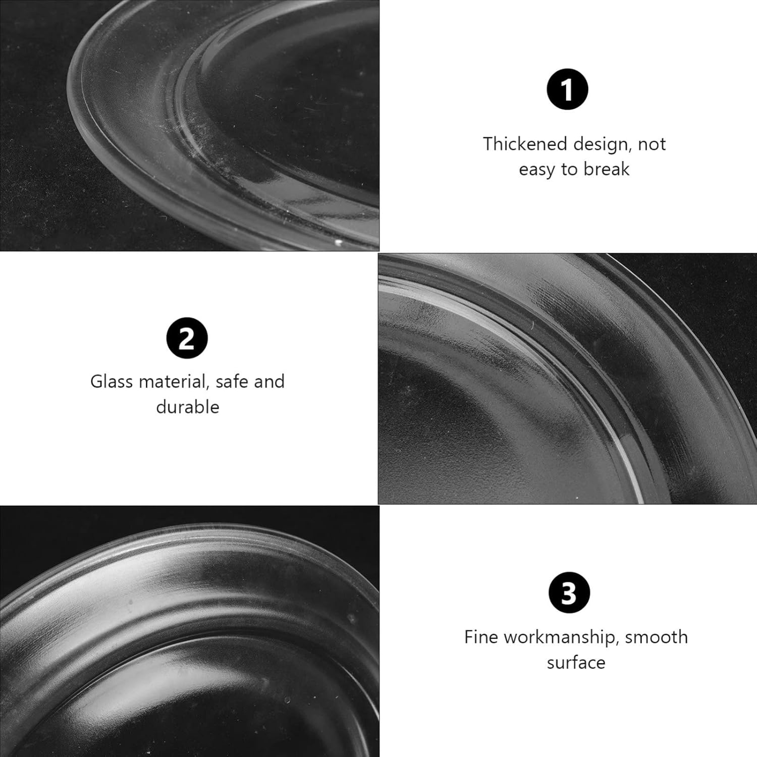 Cabilock Microwave Glass Plate Replacement Thickened Heat-Resistant Tray for Safe Cooking Compatible Microwave Ovens Easy to Install and Use for Quick Reheating