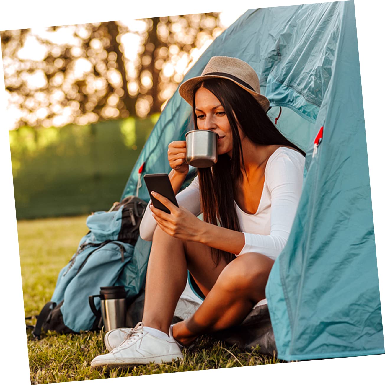 Abaodam Cuisine De Camping Portable Kit De Casseroles pour Randonnée Couvercles Et Tasses Inclus Compatible Feu
