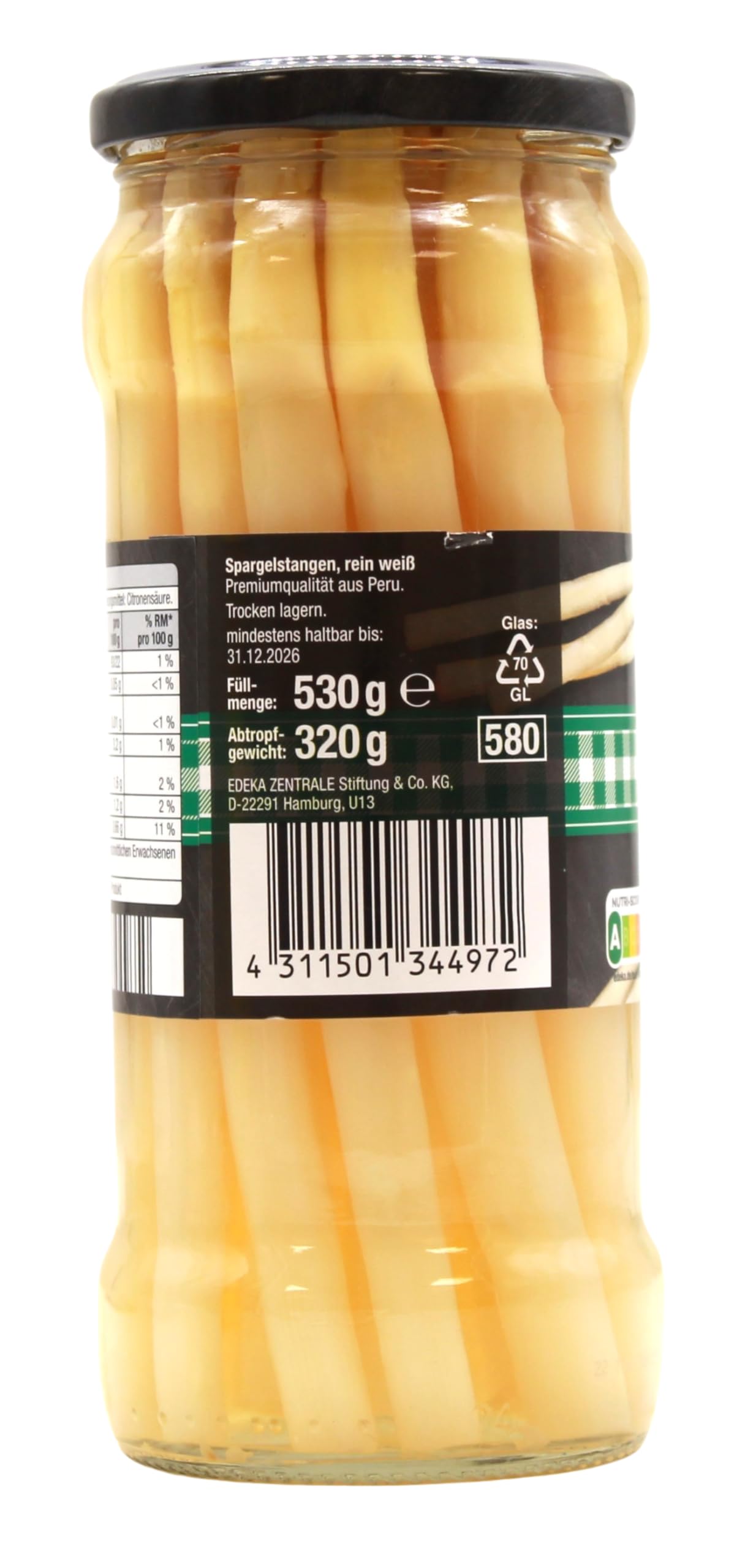 Edeka Spargelstangen weiß geschält, 6er Pack (6 x 320g)