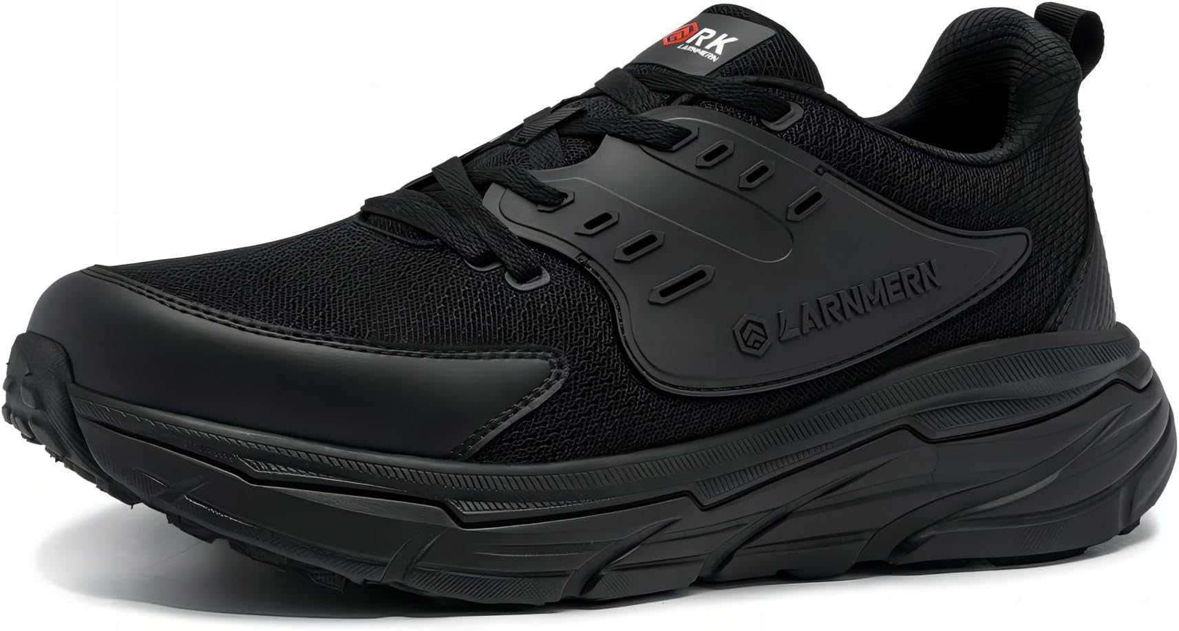 LARNMERN Steel Toe Shoes for Men Women Lightweight Safety Sneakers Breathable Comfortable Work Shoes Indestructible Fashion Mens Running Shoe Athletic Sport Tennis Sneakers(10.5, Black)