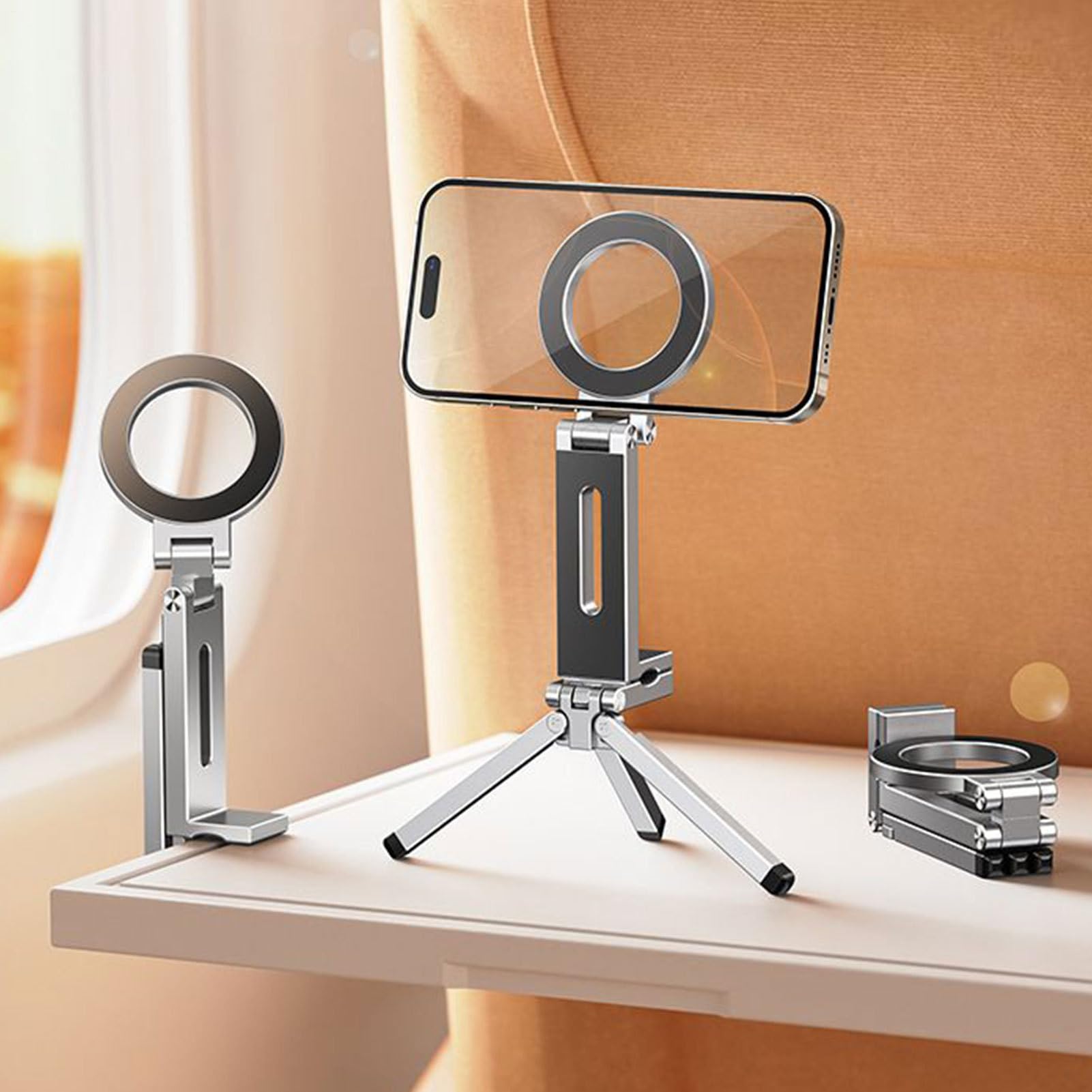 Treppiede Magnetico Per Telefono Supporto Regolabile Portatile per | Mini Treppiede Alluminio Per Viaggi, Palestra, Ufficio, Registrazione Video, Selfie, Live