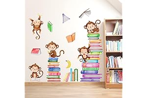 Preschool Decorations for Classroom: Monkey Wall Decals for Educational Ambiance