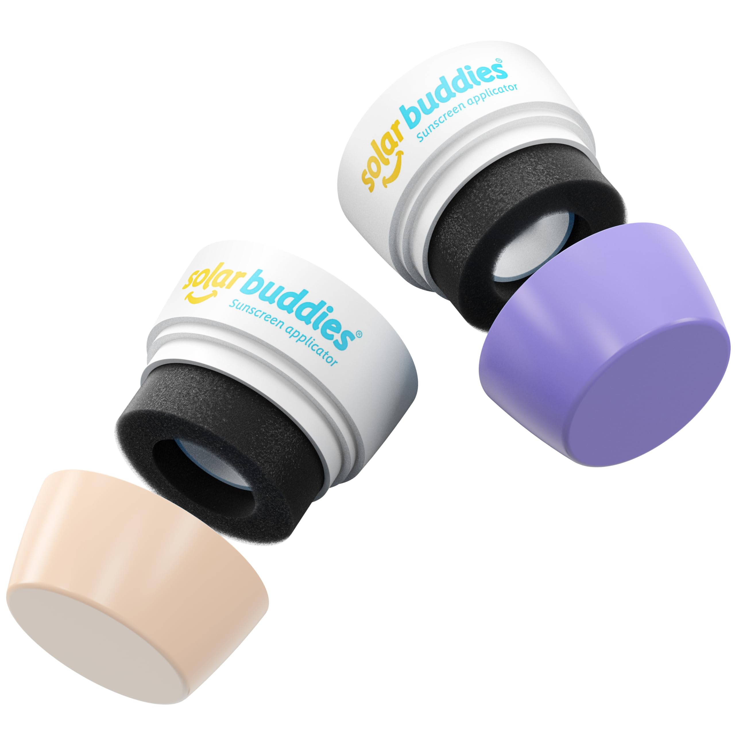 Solar Buddies Replacement Duo Heads - Compatible with the Child Friendly Refillable Solar Buddies Sunscreen Applicator - Holds Up To 3.4fl oz, Suits All Skin Types (Duo Heads ONLY, Caps Not INCLUDED)