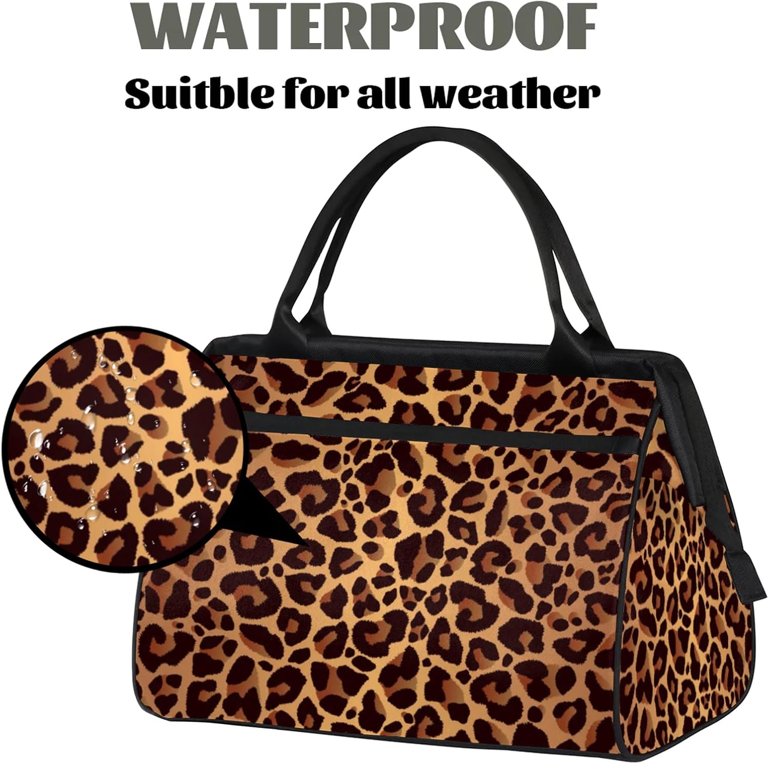 Overnight Weekender Bag for Women Men Leopard Cheetah Skin Print Waterproof Carry On Travel Duffel Bags with Zipper Lightweight Sports Gym Bag Luggage Workout Handle Bags for Traveling Yoga Camping
