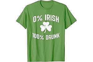 0% Irish 100% Drunk Funny St Patricks Day Drinking T-Shirt