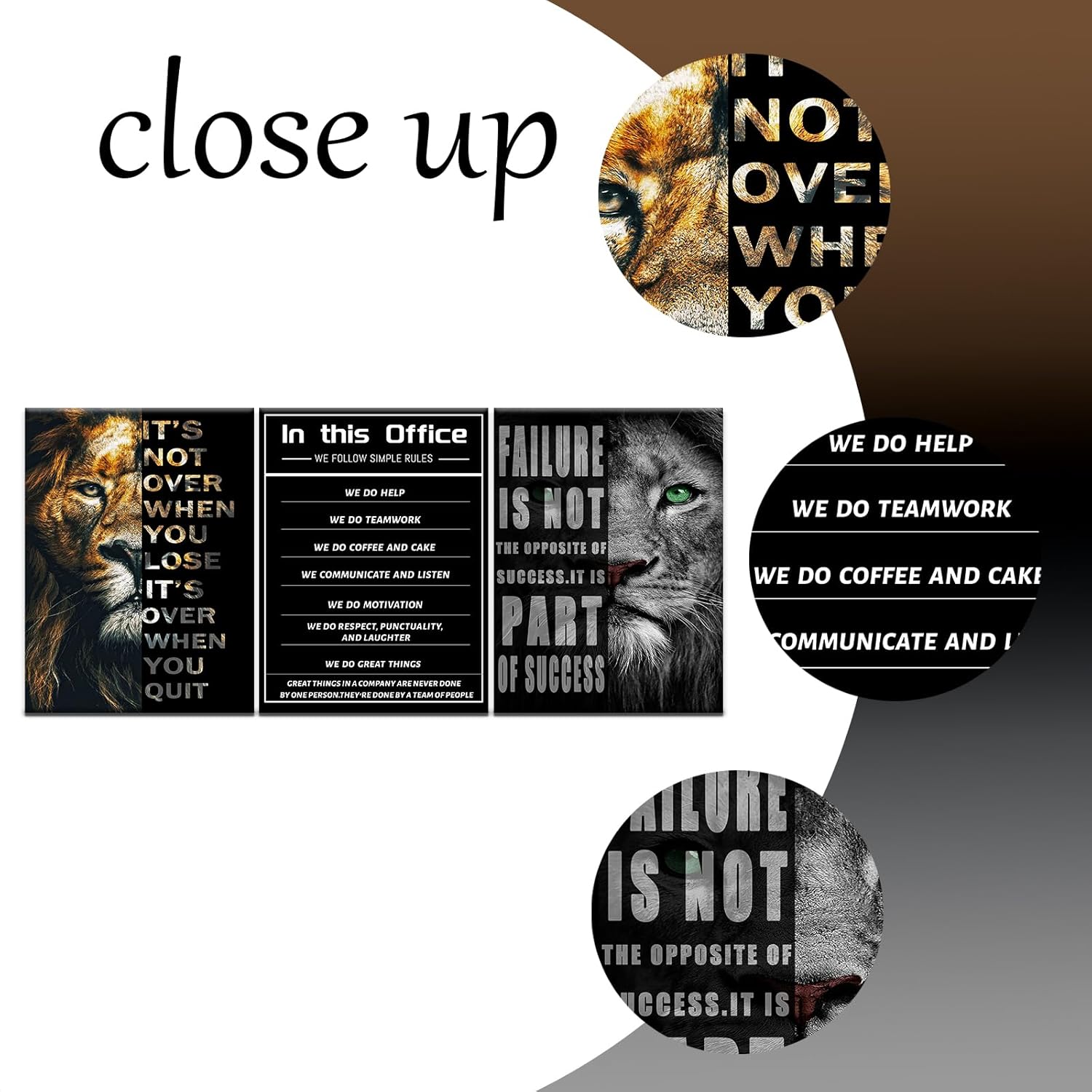 Inspirational Canvas Wall Art Motivational Painting Positive Entrepreneur Quotes Posters In This Office Pictures Print Wall Decor Artwork for Bedroom Office Framed Ready to Hang [36''W x 16''H]