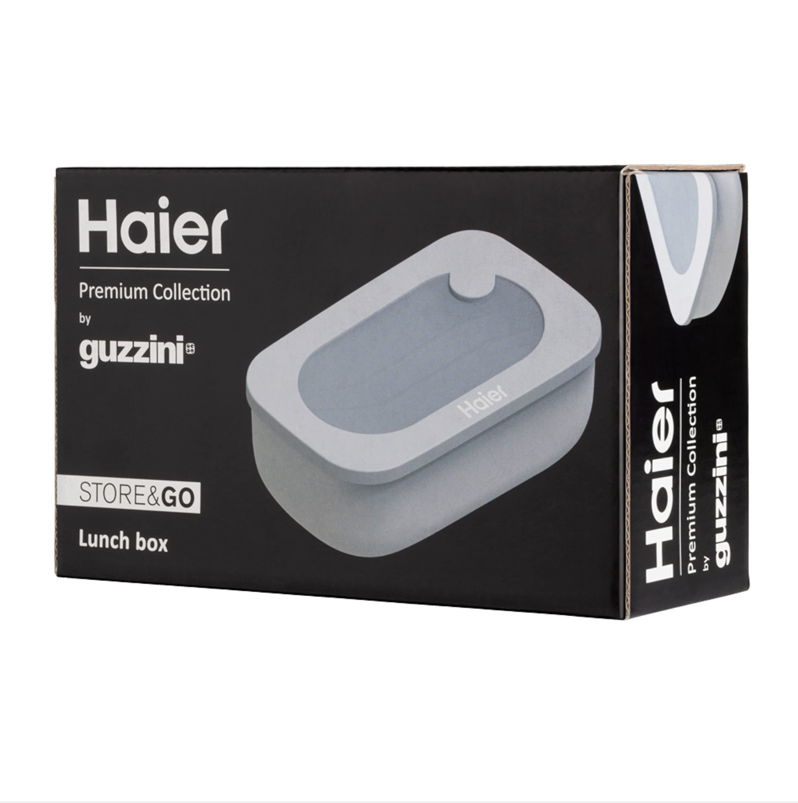 Haier Gray Hermetic Lunchbox With Inner Container - Dishwasher Safe - Suitable For Refrigerator - Freezer And Microwave - 12.2X12.2x6.8 Cm Premium Collection By Guzzini