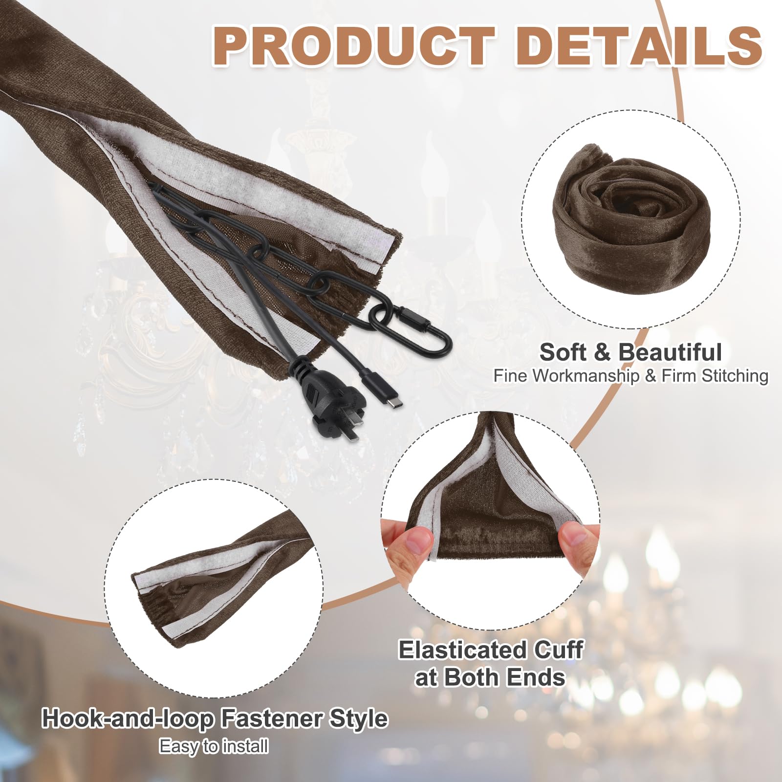 PATIKIL 2ft Chandelier Chain Cord Cover - Image 3