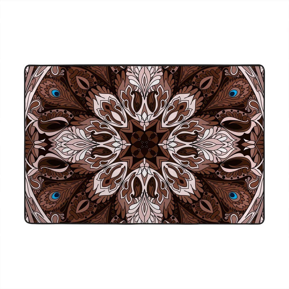 Tapis de salon vintage Ruchen marron pour créer un coin cocooning chaleureux