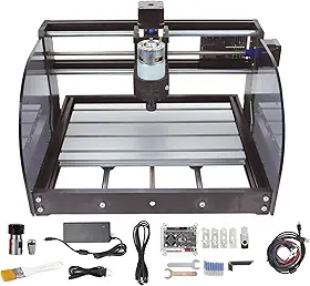 RATTMMOTOR Kit de Máquina de Roteamento Cnc Cnc-3018-Pro Max, Mini Máquina de Roteamento Cnc Para Madeira, 3 Eixos, Controle Grbl, Gravadora, Fresadora E Cortadora, Área de Trabalho de 300 X 180 X 45