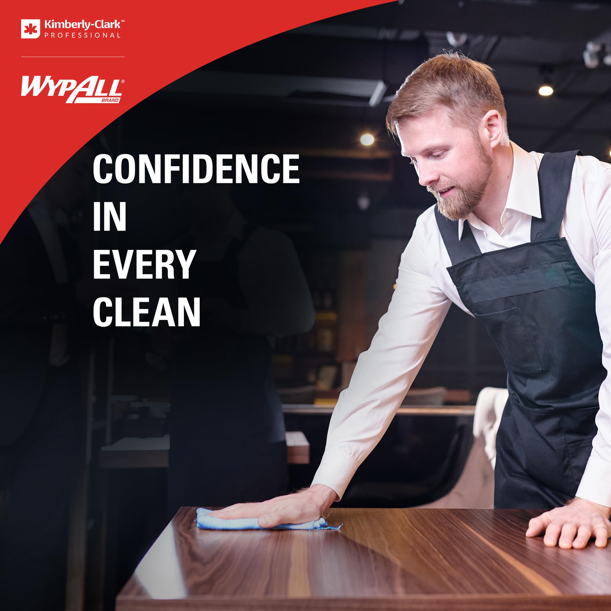 WypAll X60 General Clean Multi-Task Reinigungstücher, blaue Wischtücher zur Universalreinigung, 2-in-1 Midi-Rollenreinigungssystem, 1 blaue Rolle x 235 Wischtücher, Artikel-Nr. 8250