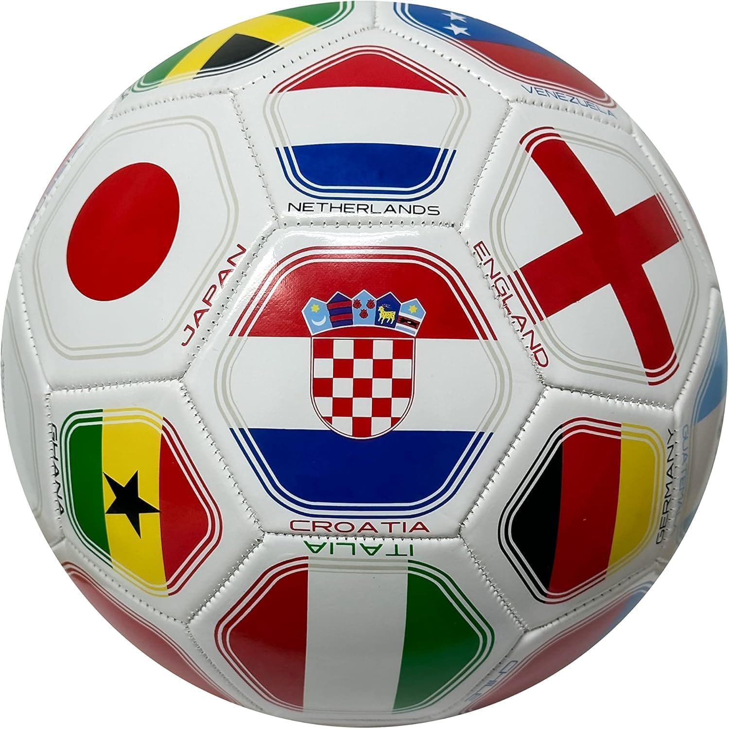2026 World Flag Country World Flag Training Outdoor Soccer Ball Size 5 Futol Size (Size 5)- White - 3