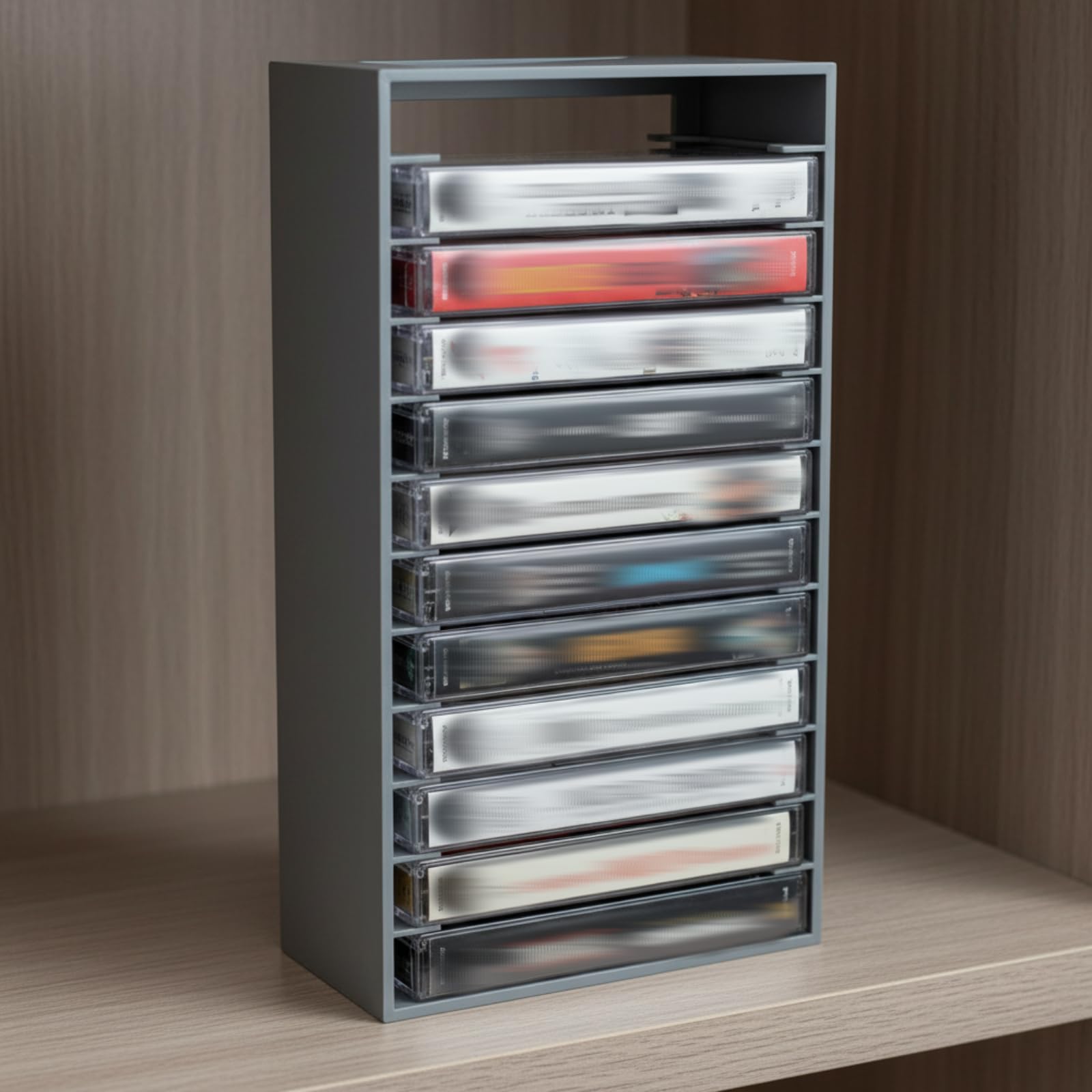 Genérico Soporte para cassette, caja de cassette con cierre magnético, gran organizador para hasta 12 cartuchos estándar, resistente al agua (colocación vertical) — view 9