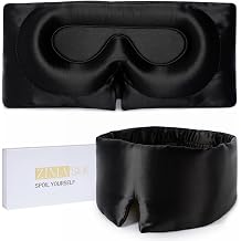 ZIMASILK 22 Momme 100% Mulberry Silk Sleep Mask for Women Sleeping, 3D Contoured Cup Eye Mask for Lash Extensions, Super Soft & Breathable, Blackout Blindfold for Nights Navy Blue