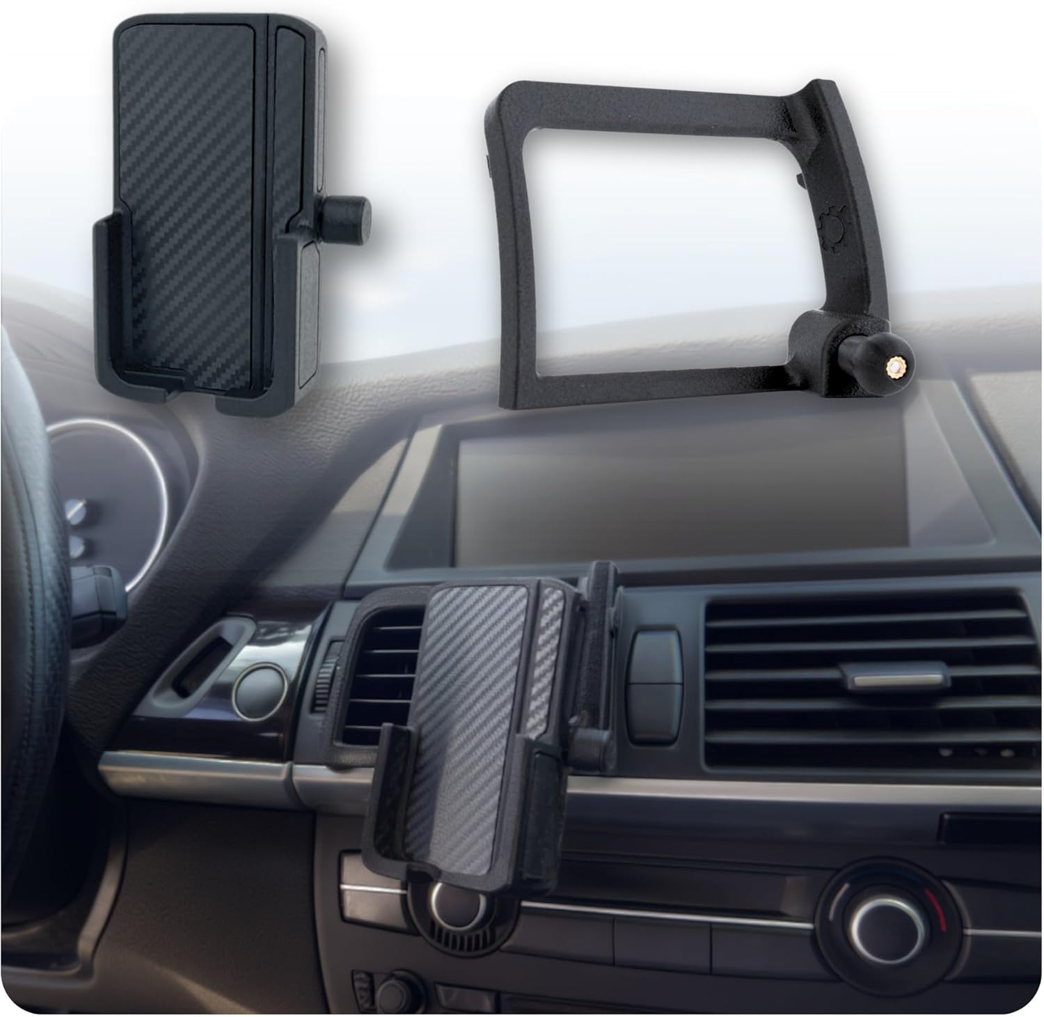 Phone Holder for BMW X5 2007-2013 / BMW X6 2008-2014 Easy Install Custom Made