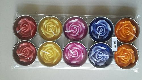 Miniatura 3 de Vela de flor de loto de dos tonos en velas de té, velas flotantes, velas de té perfumadas, aromaterapia relajante (paquete de 10 unidades)