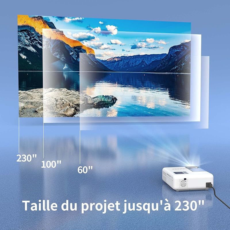 WEWATCH V53 Pro 4K WiFi Projektor, 350 ANSI Lumen, 230" Szélesvásznú Vetítés, Bluetooth, Full HD 1080P, iOS/Android Kompatibilis, Otthoni Mo