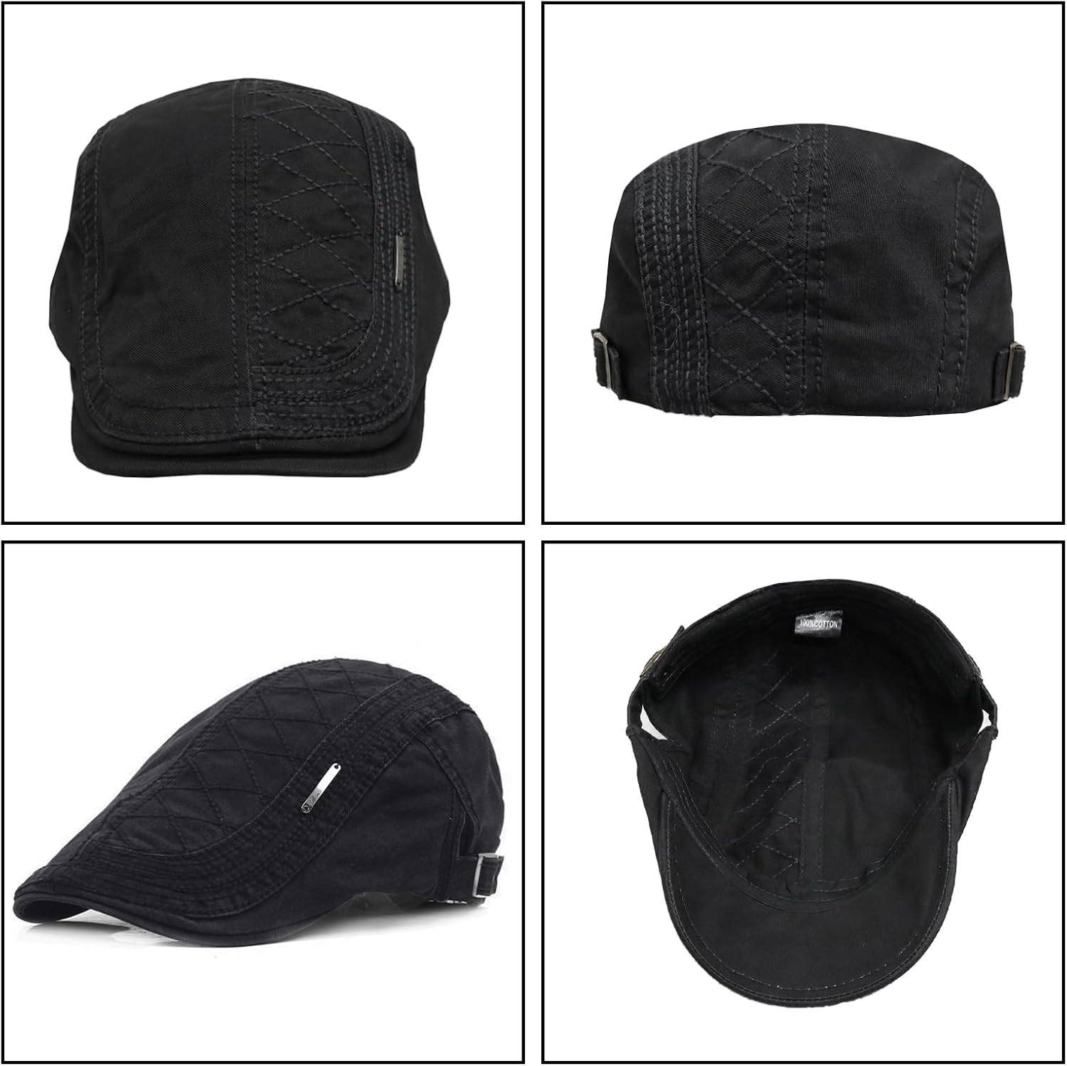 Men Cotton Newsboy Cap Adjustable Breathable Irish Caps Driving Cabbie Hunting Hat Outdoor Daily Use