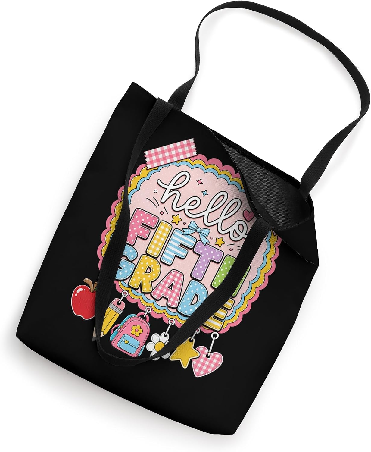 Kids Hello 5th Grade Back To School Cute Girls Fifth Grader Tote Bag image 2
